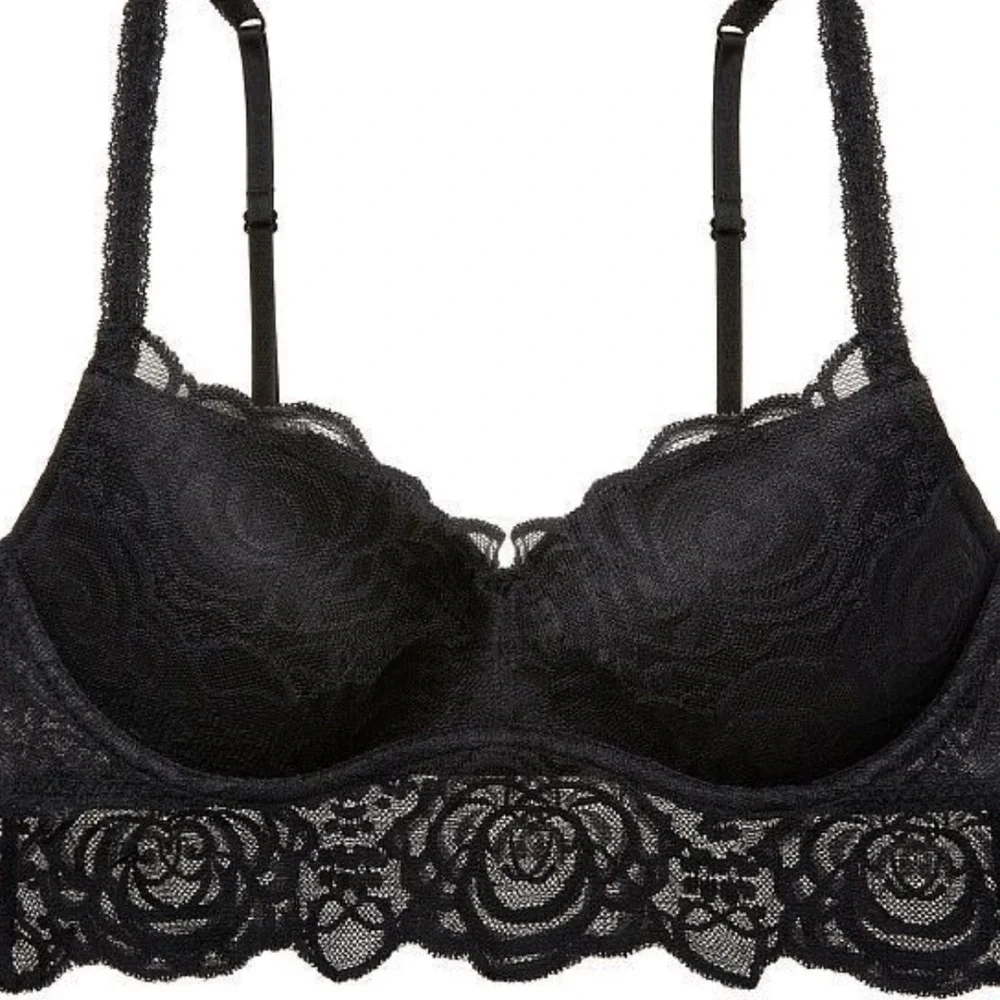 Victoria’s Secret Lace PINK Black Push-up Bralette